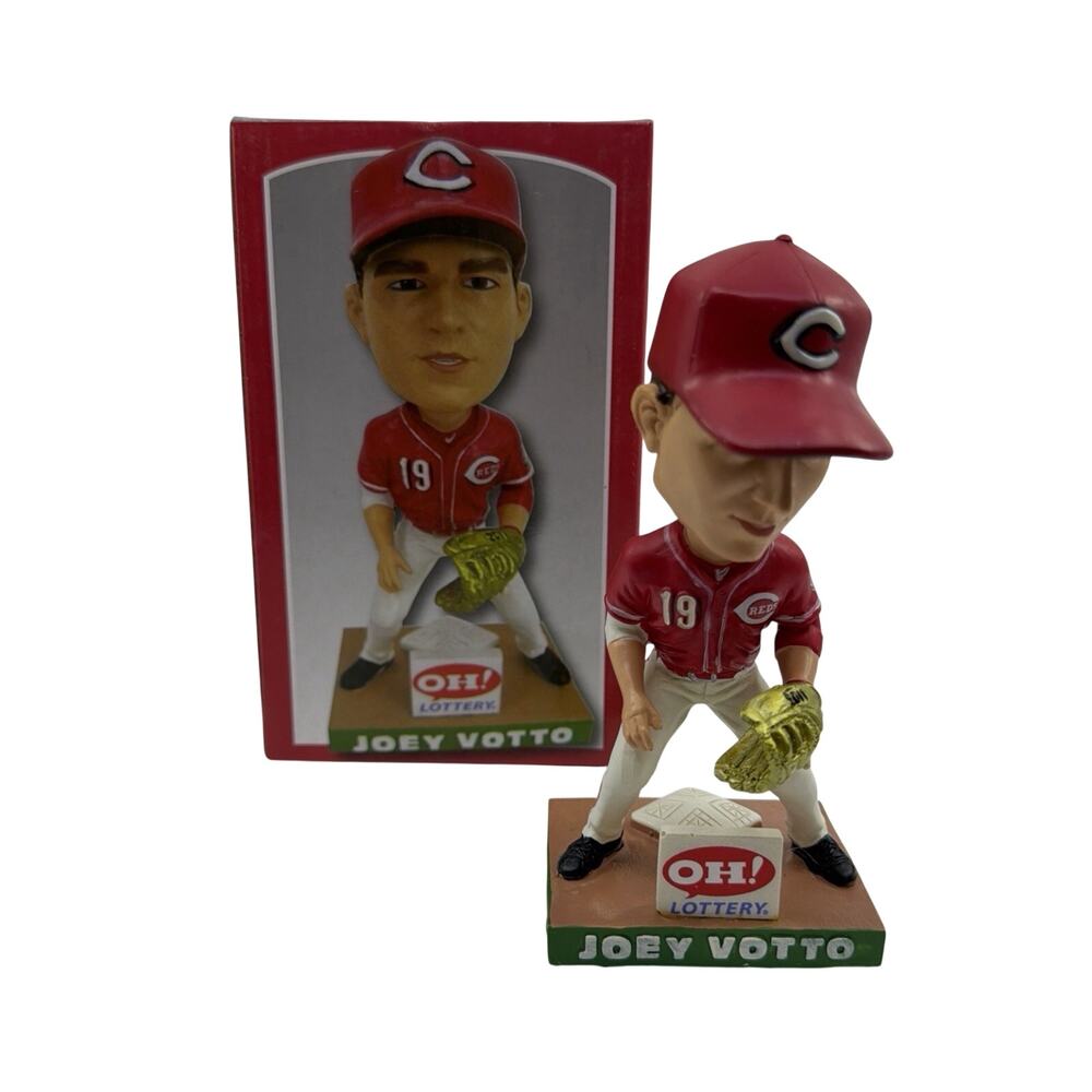 Joey Votto Cincinnati Reds 2012 Gold Glove Bobblehead Ohio Lottery SGA NIB